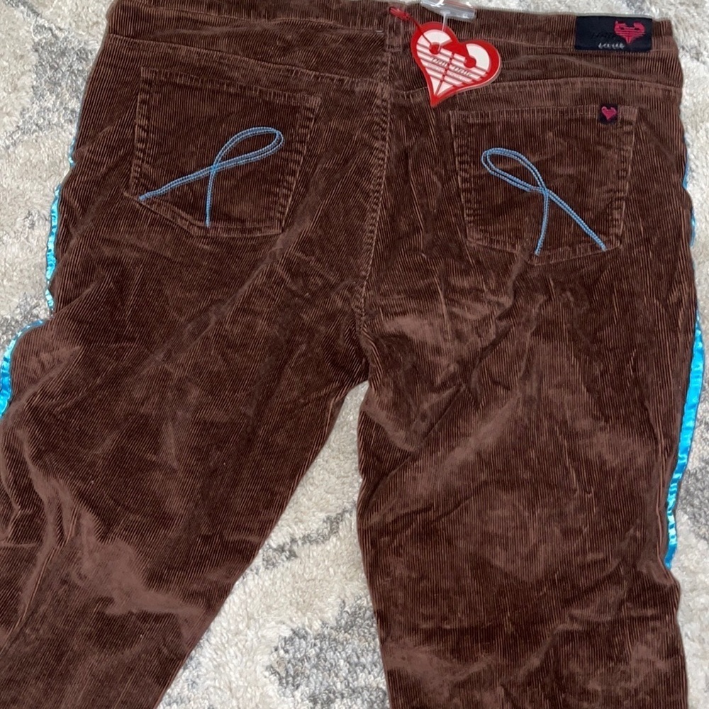 Vintage Boho Stretch Corduroy Pelle Pelle Ribbon Pants - Picture 11 of 11